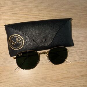 Ray-Ban Hexagonal Gold Frame Sunglasses